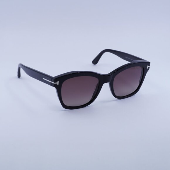 Tom Ford Lauren-02 FT0614 01H Sunglasses Black Square Frame, Polarized Lenses main image 8